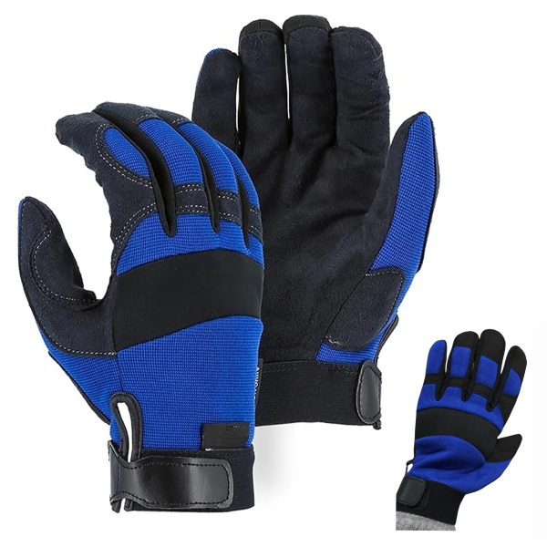 Durable Synthetic Work Gloves with Adjustable Fit - Image 2