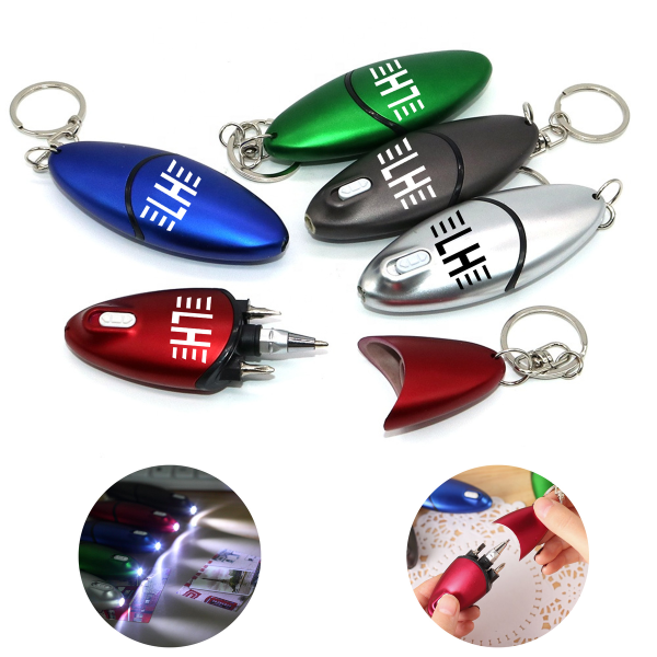 Compact Multi-Tool Pen and Screwdriver Keychain