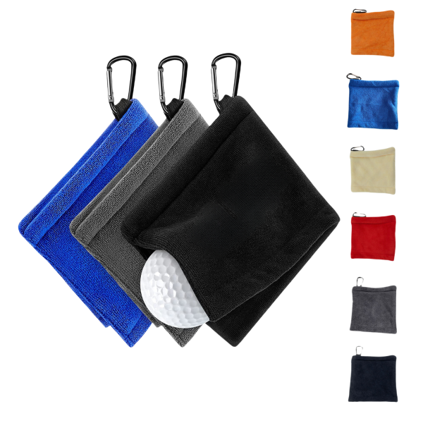 Portable Golf Ball Towel with Clip - Image 2